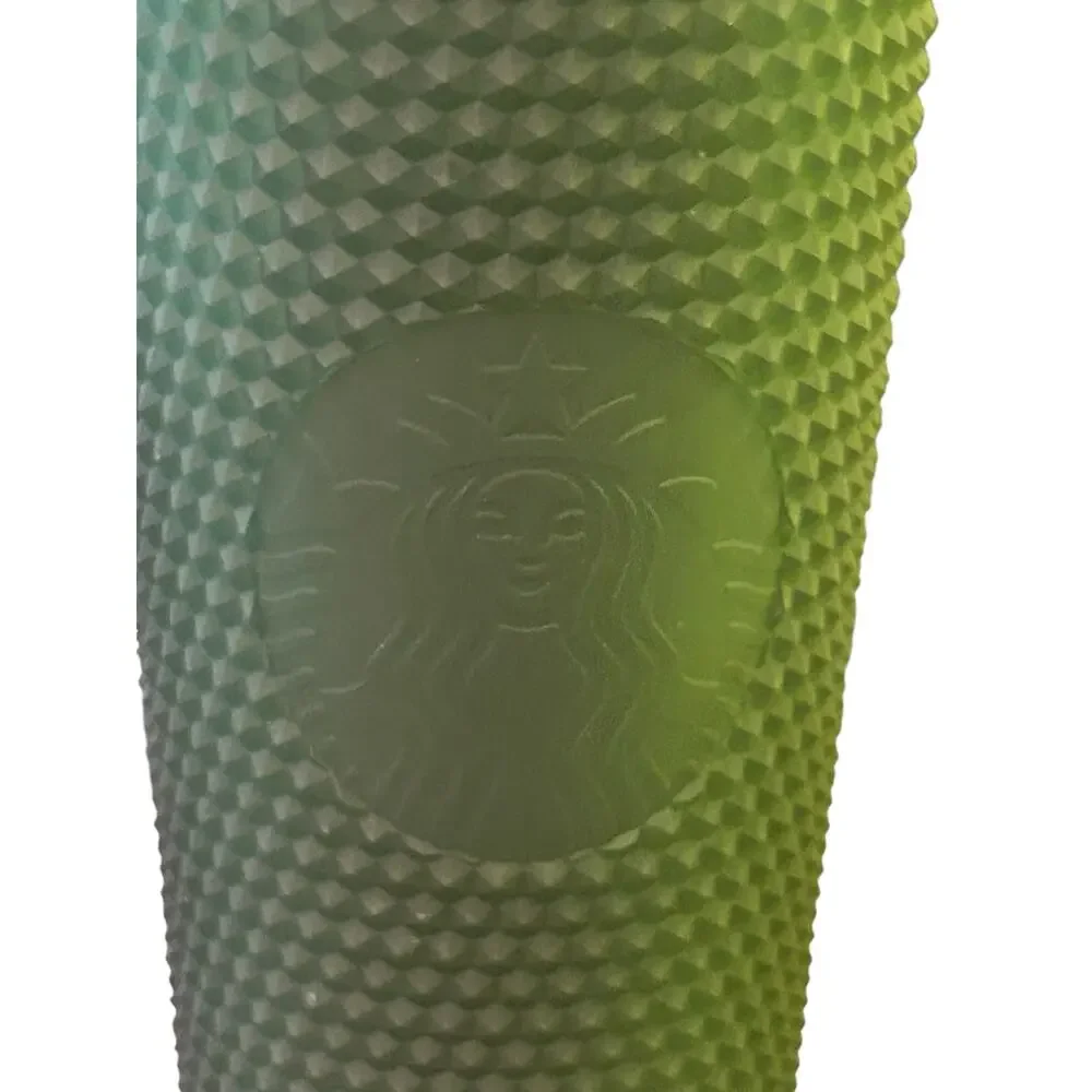 Starbucks Matte Olive Green Studded Cold Cup Tumbler 24 oz Venti -No Straw